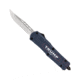CobraTec Knives Trump 2024 Medium OTF 3 in Fixed Blade Knife, D2 Steel Blade, Cerakoted Handle, Drop, Serrated, Blue, MTRP24BLUDS