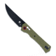 CobraTec Knives Legacy Bar Lock Folding Knife, 3.5 in, Black Titanium D2 Steel, Drop Point Blade, OD Green G10 Handle, CTLEGODG