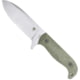 CobraTec Knives PSK Fixed Blade Knife, 4.5 in, 14C28N Satin Stonewashed Blade, Spear Point Blade, Micarta, OD Green Handle, CTPSKODGMCASSW