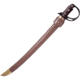 Cold Steel 1917 Cutlass Sword, Left Handed, 30.38in Overall, 25in 1055HC Steel Blued Finish Blade, Brown Wood Handle, CHLT00007