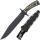 Cold Steel Drop Forged Bowie Fixed Blade Knife, 9.5in, 52100 High Carbon Steel, Fixed Plain Bowie Black Blade, Black &amp; Ivory Faux Stag Handle, CS-36MK