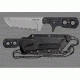 Cold Steel Mini Tac 6.5in Tanto Fixed Blade Neck Knife, Serrated, CS-49HTFS