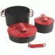 Coleman Rugged 6-Piece Family Cookware Set, Black / Red 2000025202