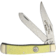 Colonel Coon Trapper Yellow Folding Knife, SS Clip/ Spey Blades, Yellow Smooth Synthetic, Yellow, 54 YELLOW