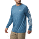 Columbia Terminal Tackle Heather LS Shirt - Mens, Dark Turquoise Heather, White Logo, Small, 1709421435-S