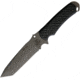 Combative Edge Salus Fixed Blade Black Knife, 5.63 stonewash finish CPM-3V carbon steel tanto b, Black canvas micarta handle, SAL-B-20