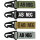 Condor Outdoor Blood Type Key Chain 4 Pcs/Pack, ABneg, Foliage, 239AB-007