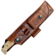 Condor Tool and Knife Toki Knife, 9.25in Overall, 4.5in Blasted Satin 1075Hc Steel Drop Point, Natural Canvas Micarta Handle w/ Concave Notch And 90 Degree Striker, Brown Leather Sheath, CTK3920-4.7HC