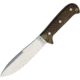 Cougar Creek Wilderness Survivor Knife, 10.5in Overall, 5.75in Satin 1095Hc Steel Blade, OD Green Linen Micarta Handle, Yellow Liners, Brown Leather Sheath, QC0113 OD MICARTA