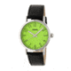 Crayo Pride Leather-Band Watch, Silver/Green, Standard CRACR3804
