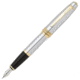 Cross Bailey Medalist Fountain Pen with Medium Stainless Steel Nib, Polished Chrome and 23 Karat Gold AT04566MS