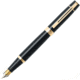 Cross Sheaffer 300 Glossy Black Fountain Pen w/ Medium Nib and Gold Tone Appointments, Black E0932553