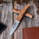 Cudeman Delta Juniper Folding Knife, 4.25in Closed, 3.25in Satin Vanadium Molybdenum Steel Blade, Juniper Wood Handle, 344-GB