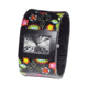 Dakota Watches Fashion Cuff, Silver Dial, Black Flower Cuff 2930-3