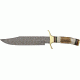 Damascus Bowie Fixed Knife, damascus Steel bowie Blade, Stag Handle with brass guard and pommel DM1032