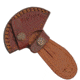 Damascus Cutter Colorwood Fixed Blade Knife, 1.00 in, Damascus Steel, Ulu Blade, Red Sculpted Pakkawood Handle, DM1298RD