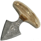 Damascus Push Dagger Fixed Blade Knife, 2in, Damascus Steel, Standard Edge, Stag Handle, DM1119