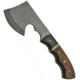 Damascus Hatchet, Overall 9.25in, Blade Damascus Steel L Standard Edge, Other Info 3in Axe Head With 3.25in Cutting Edge, Burl Wood Handle, DM1140