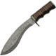 Damascus Kukri Bowie Rosewood Knife, 8 Damascus steel blade, Rosewood and black pakkawood finger grooved handle, DM-1261