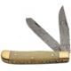 Damascus Trapper Natural Bone Folding Knife, Damascus Steel Clip/ Spey Blades, Natural Smooth Bone, DM-1181