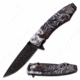 Dark Side Blades DS-A074GY Spring Assisted Knife, 3.5in, 3CR13 Stainless Steel, Drop Point, Stonewashed Blade, Aluminum Handle, Gray, DS-A074GY