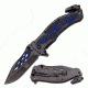 Dark Side Blades Folding Blade, 3.5in, Stainless Steel Blade, Black Stonewashed Stainless Steel Handle DS-A027BL