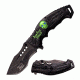 Dark Side Blades Folding Blade, 3.5in, Stainless Steel Blade, Two-Tone Aluminum Handle DS-A044GN