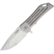 Darrel Ralph Dominator Bowie Framelock Folding Knife, 3.5in Satin Cpm S35Vn SS Bowie Blade, Satin Titanium, DOM GROOVE BOWIE