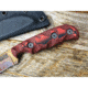 Dawson Knives Deep Notch Fixed Blade Knife, 7.5in Overall, 3.38in Arizona Copper Finish Cpm-3V Carbon Steel Blade, Black/Red Sculpted G10, DW64100