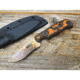 Dawson Knives Deep Notch Fixed Blade Orange Fixed Blade Knife, 7.25in Overall, 3.25in Arizona Copper Finish Cpm-3V Carbon Steel Blade, Black/Orange Sculpted G10, DW64094