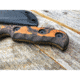 Dawson Knives Deep Notch Fixed Blade Orange Fixed Blade Knife, 7.25in Overall, 3.25in Arizona Copper Finish Cpm-3V Carbon Steel Blade, Black/Orange Sculpted G10, DW64094
