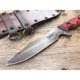 Dawson Knives Mojave 6 Fixed Blade Knife, 11.38in Overall, 6in Hamon Finish Cpm-3V Carbon Steel Blade, Black/Red Sculpted G10 Handle, Serialized, Black Kydex And Brown Leather Sheath, DW03050