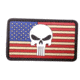 DDT Rubber Morale Patch, Flag, Punisher Skull DDT50106