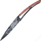 Deejo Black Tattoo Wolf Rosewood 37g Folding Knife,3.75in,Z40C13 Steel,Black Titanium,Rosewood Handle DEE1GB100