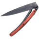 Deejo Hetre Rouge Linerlock Folding Knife, 3.75in Black Titanium Coated Z40C13 SS Blade, Red Beech Wood, Red, 1GB006
