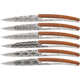 Deejo Steak Knife Set Art Deco, 4.25 satin finish Z40C13 stainless blade, Coralwood handle, 6AB000101