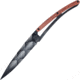 Deejo Tattoo Linerlock 27g Art Deco Folding Knife, 3 black titanium coated Z40C13 stainless blade, Coralwood handle, 9GB000101