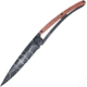 Deejo Tattoo Linerlock 37g Terra Folding Knife, 3.75 black finish partially serrated Z40C13 stain, Coralwood handle, 1GB000554