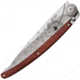 Deejo Tattoo Ti 37g Make a Wish Folding Knife, 3.75in Z40C13 SS Blade, Coralwood Handle With SS Back Handle, Pocket Clip, 37G, Make A Wish Blade Tattoo, 1CB057