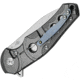 Defcon 3329 Framelock Folding Knife, 3in Satin D2 Tool Steel Blade, Gray Titanium Handle, Pocket Clip, TF3329