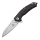 Defcon JK Hybrid Framelock Blk/Grn Folding Knife, 3.63in D2 Tool Steel Sheepsfoot Blade, Black G10 Handle With Green Titanium Back Handle, Pocket Clip, Stonewash And Satin Blade, TF32201