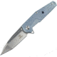 Defcon JK Radioactive Framelock Folding Knife, 3.25in Satin D2 Tool Steel Tanto Blade, Blue-Gray Titanium Handle, Pocket Clip, TF33331