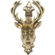 Denix Deer Head Hanger Brass, Set Of Two, Antique Brass Finish, Metal Construction, DX5001