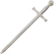 Denix Excalibur Sword Letter Opener, 8" false edge blade, Silver finish handle, DX3080