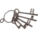 Denix Old West Jailers Keys, Set Of 5 Antique Black Metal Keys On Large Metal Ring, 29-711