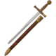 Denix Sword Letter Opener, 7 mirror finish unsharpened metal alloy blade, Brass finish metal alloy handle, DX3030F