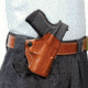 DeSantis Mini Scabbard Leather Belt Holsters - Smith &amp; Wesson, S&amp;W J Frame 2in-2 1/4in, Taurus 85 2in, Left Hand, Plain, Tan, 019TB02Z0