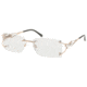 Diva Womens 5345  Eyeglasses - Gold/Crystal Stones Frame w/ Clear Lenses, Size 55-15-124 5345-765