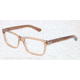 Dolce&amp;Gabbana BLOCK HINGE DG3157 Progressive Prescription Eyeglasses 2695-53 - Transparent Brown Frame, Demo Lens Lenses