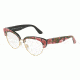 Dolce&amp;Gabbana DG3247 Single Vision Prescription Eyeglasses 3127-53 - Print Rose On Black Frame